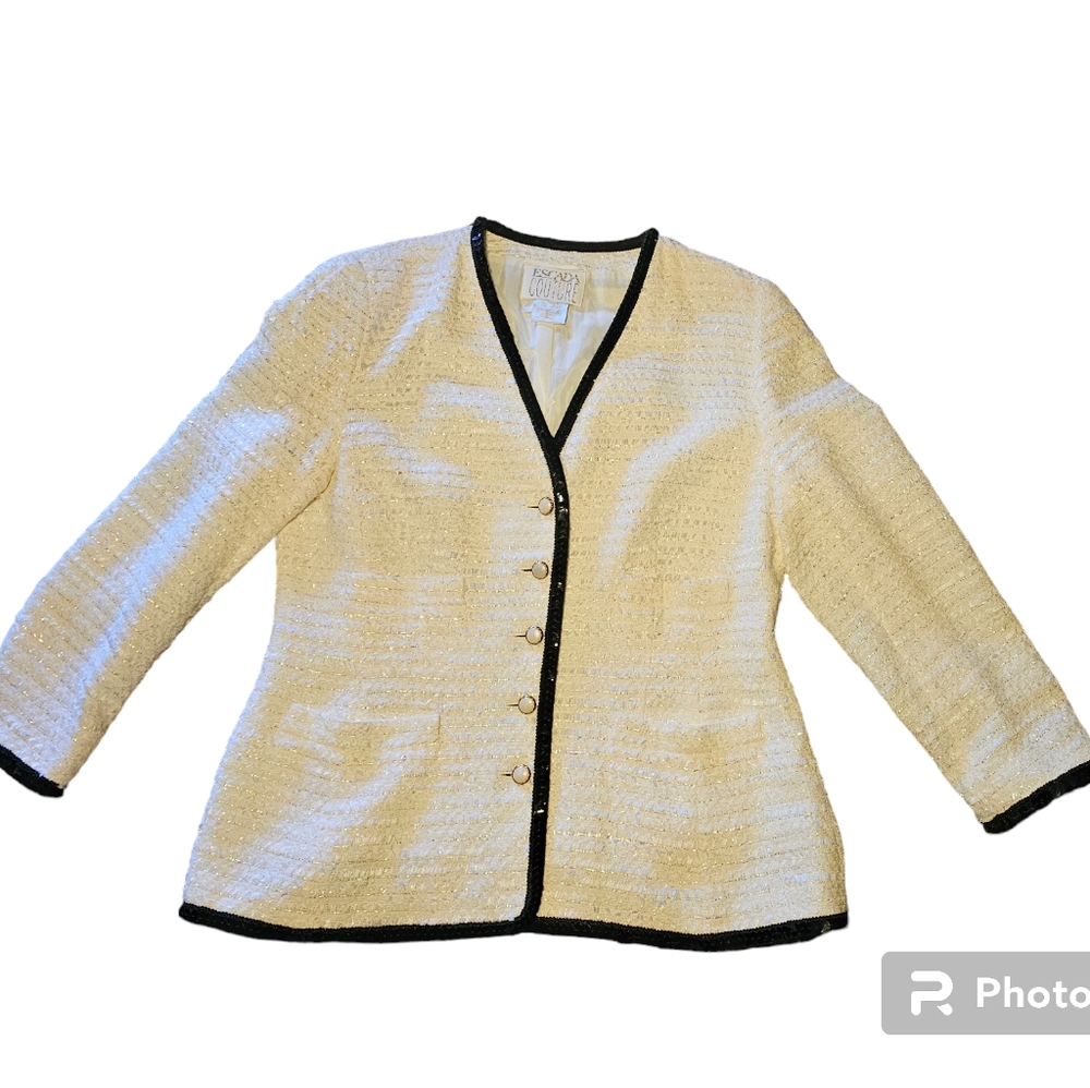 Escada Couture Vintage shimmer Pearl Button blazer/jacket